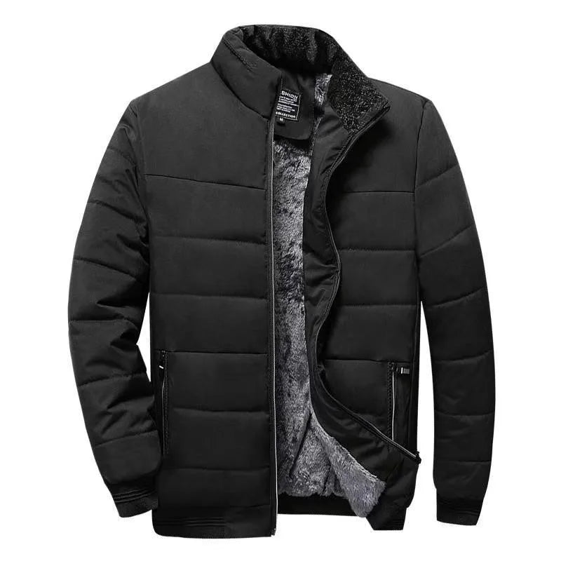 Jacket Men Thick Fleece Parkas Zipper Warm  Men's Outwear Slim Casual Jackets Winter Windbreaker Coats Men Clothing