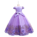 Girls Dress Embroidered Lace Long Princess Dress Carnival High end Wedding Dress Ball Evening Dress 4-12 Years Old