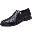 Summer Genuine Leather Men Oxford Shoes Hollow Breathable Black Leather Men Dress Shoes