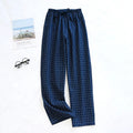 Cotton trousers thin home pants Elastic Waist Sleep Bottoms Plaid lounge pants home sleepwear