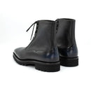 Solid Winter Black Men Boots Shoes Work Boots Add Velvet Simple Lace Up Shoes Men Genuine Leather