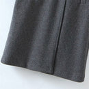Vintage Women Dark Woolen Coat Autumn Ladies Single Breasted Loose Casual Coat Girls Chic Outwear