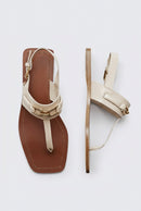 Summer Flats Flip Flops Bohemian Beach Slides Buckle Strap Square Toe Flat With Sandals Casual