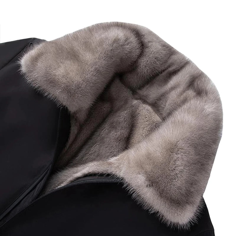 Winter Men's Parka Overcoming Mink Fur Casual Jacket Wear Fur Stand-up Collar Jacket winter Jacket and coat