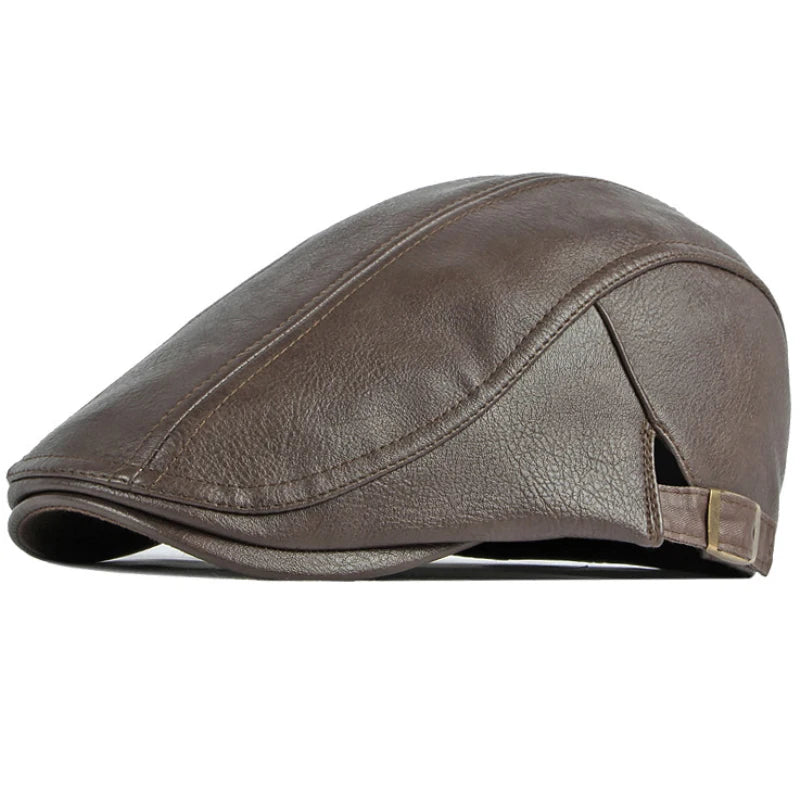 Berets Leather Beret Caps Autumn Winter Hats for Men Flat Cap Male Female Beret Hats