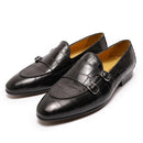 Men Leather Shoes Luxury Monk Strap Slip On Loafers Men Leather Wedding Casual Shoes Men