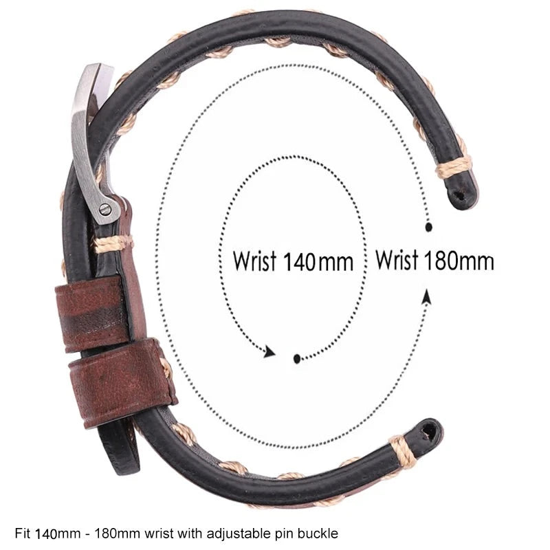 Handmade Retro Stainless Steel Buckle Genuine Leather Watch Band Strap Belt Watch