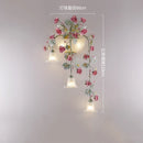 Flower Grass Wall Lights With Roses Iron Art long Wall Lamp Decorative lamp Porch lamp background Home Lighting