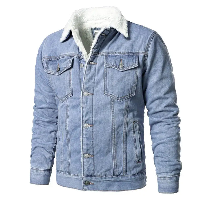 Men Denim Jackets Slim Casual Denim Coats Thicker Winter Jean Jackets Warm Coats