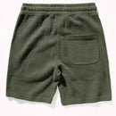 Summer Knitted Shorts Men's Casual Pants Loose Washed Drawstring Heavyweight