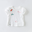 summer baby girls bow cartoon T-shirt children short sleeve tops girls cute pullover kids tees