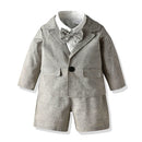 Boys Clothing Set Suit Outerwear Cotton Long Sleeve Jacket Shirt Pants  Coat Outfits Little Gentleman Costume
