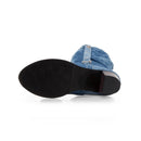 Boots Women's Long Tube Short Boot Winter High Heel Denim Boot Lady Stylish Jeans Boots Buckle Strap Shoes