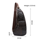 Genuine Leather Shoulder Messenger Bag Men Sling Chest Pack Multifunctional Mobile Phone Bags Daypack Crossbody Bag