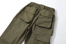 Multi Pocket Shell Functional Overalls Micro Flared Pants Cargo Trousers Men