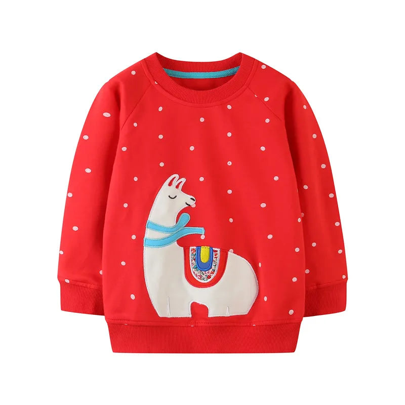 Autumn Sweatshirts Baby Girls Clothes Stripe Rainbow Applique Toddler Sweatshirts Kids Girl Outfits