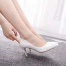 Women Pumps White Shoes Wedding  Stiletto High Heelsrom Party