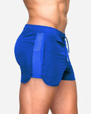Summer Breathable Quick Drying Elastic Mesh Shorts European and American Fitness Training Sprint Six Shorts Men