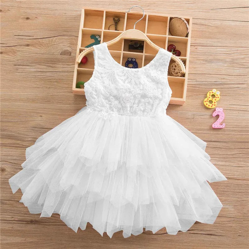 Birthday Little Girls Princess Dress Toddler Kids Wedding Party Gown Backless Lace Infant Baby Baptism Christening Dresses