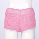 Adult Sexy Sissy Underwear Lace Ruffle Dance Shorts Elastic Waist Translucent Boxer Shorts Lingerie Crossdressing Paneities