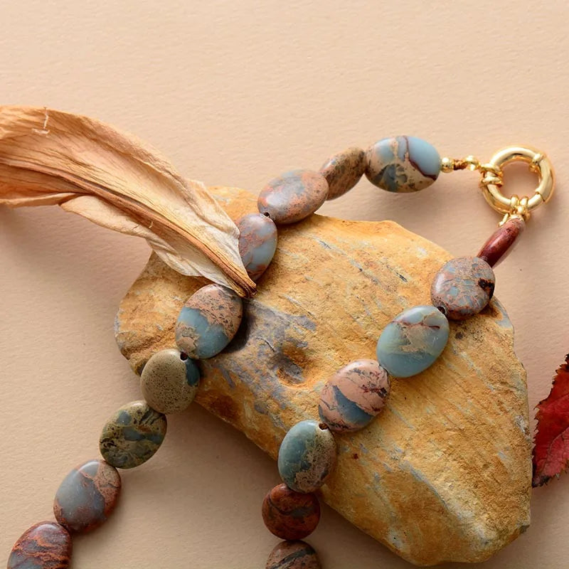Necklaces Women Emperor Jaspers Beaded Chokers Necklace Boho Healing Designer Jewelry