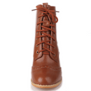 Brown leather boot with laces on a white background, Obroi