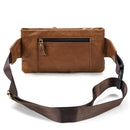 Genuine Leather Man Waist Pack Shoulder Belt Bag Sporty Small Crossbody Bag Male Travel Chest Bags