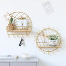 Iron And Wooden Storage Basket With Hook Nordic Key Holder Wall Hanging Hanger Home Decoration