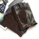 Summer Half-finger Retro Gloves Motorbike Leather Vintage Men Women Racing Bike Knight Leather Motorcycle