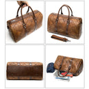 Men Travel Bags High Quality Handbags Retro Large Capacity Luggage Bag Genuine Leather Hand Bags Lattice Duffle