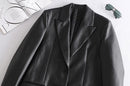 Women Leather Jacket Coat Long Women's Jacket Outwear Lady Coat Female Leather Suit Blazers