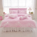 Thick Quilted lace Bedding set King queen Twin size Bed set Princess set Pillowcase