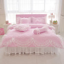 Thick Quilted lace Bedding set King queen Twin size Bed set Princess set Pillowcase