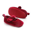 Newborn Baby Girl Soft Gold Velvet Shoes with Hairband Infant Bowknot 0-18M