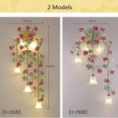 Flower Grass Wall Lights With Roses Iron Art long Wall Lamp Decorative lamp Porch lamp background Home Lighting