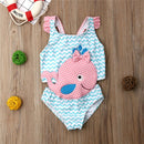 Toddler Kids Baby Girls One-piece Whale Romper Swimwear Swimsuit Bathing Suit Bikini Summer