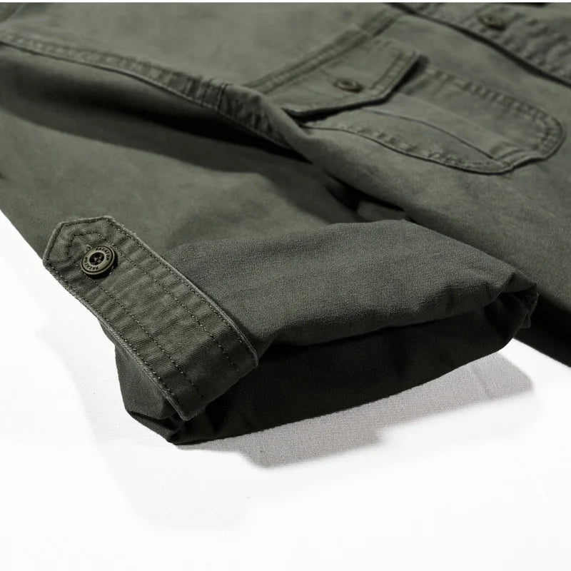 Military Army Shirt Men Cotton Long Sleeve Mens Shirts