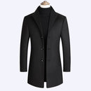 Men Wool Blends Coats Autumn Winter Solid Men Wool Jacket Smart Casual Male Turn Down Collar Coats Clothing