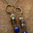 Natural Stone Women Dangle Earrings Labradorite Lapis Lazuli Drop Earrings Vintage Gifts Jewelry