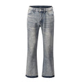 Splash Ink Retro Wide-leg Flared Pants Men Straight Casual Jeans for Men Loose Denim Trousers