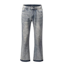 Splash Ink Retro Wide-leg Flared Pants Men Straight Casual Jeans for Men Loose Denim Trousers