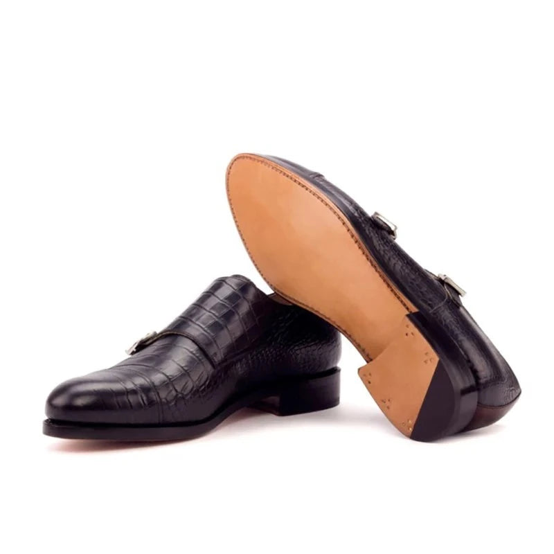 Double Monk Strap Style Dress Men Shoes Office Best Man Shoe Designer Handmade Genuine Leather Shoes Man