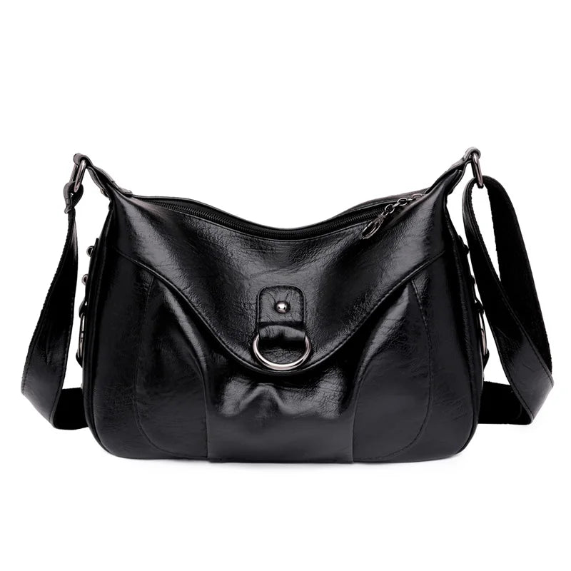 Women Shoulder Bag Vintage Crossbody Bag Leather Messenger Bag Lady Handbag Purse Women