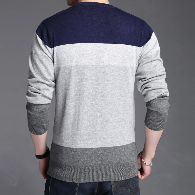 Men  Sweater Autumn Sport Sweaters Leisure Pullover Male Sweater Striped Slim Sweaters Men