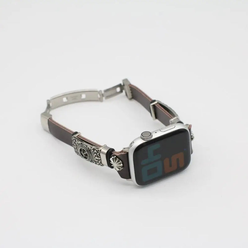 Leather Band Strap for Apple Watch 8/7/6/SE/5/4/3 Retro Strap Accessory for iwatch Replacement Bracelet