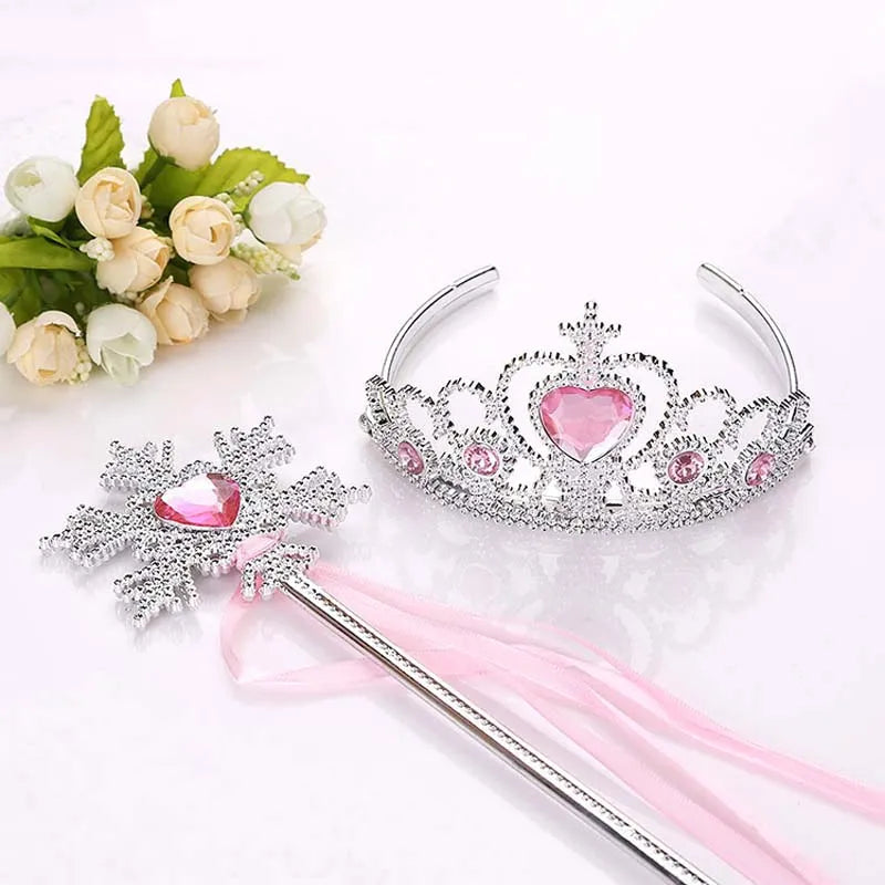 Girls Princess Crown Hair Accessories Bridal Crown Crystal Diamond Tiara Hoop Headband Hair Bands For Kids Party Hairbands