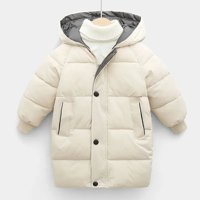 Kids Coats Baby Boys Jackets Warm Girls Hooded Snowsuit Teen Children Thick Long Outerwear Kids Winter Clothes