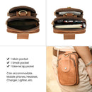 Genuine Leather Waist Bag Fanny Pack Cell Phone Key Case Vintage Bum Belt Bag Hook Waist Pack
