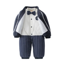 Winner Arrival Bowtie Decorated Warm Cotton Baby Boys 2-piece Suit Set/Children Winter Clothes/Baby Boy Romper Set