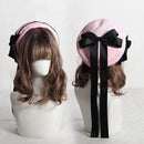 Cute Beret Cap Women Girl Casual Breathable Plaid Big Bow Hats